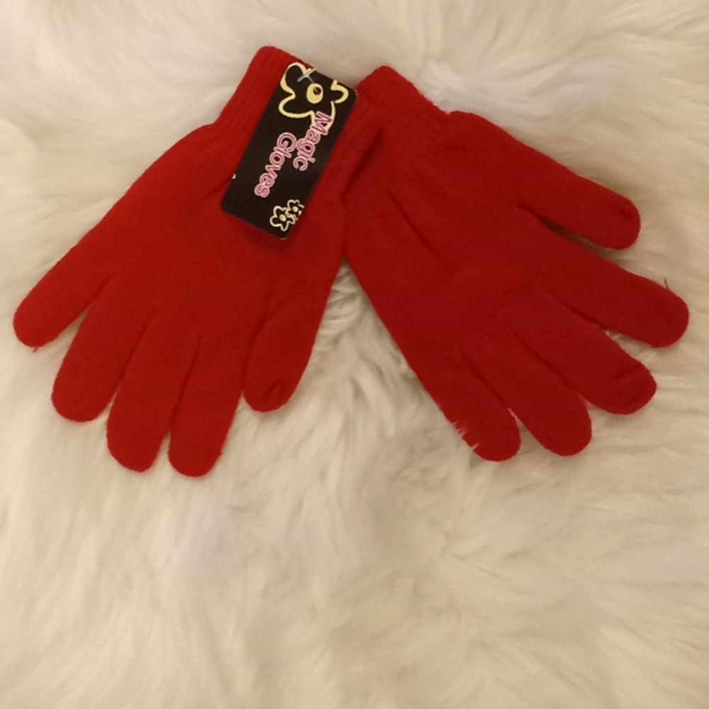 Kids- Red Stretchy Magic Gloves